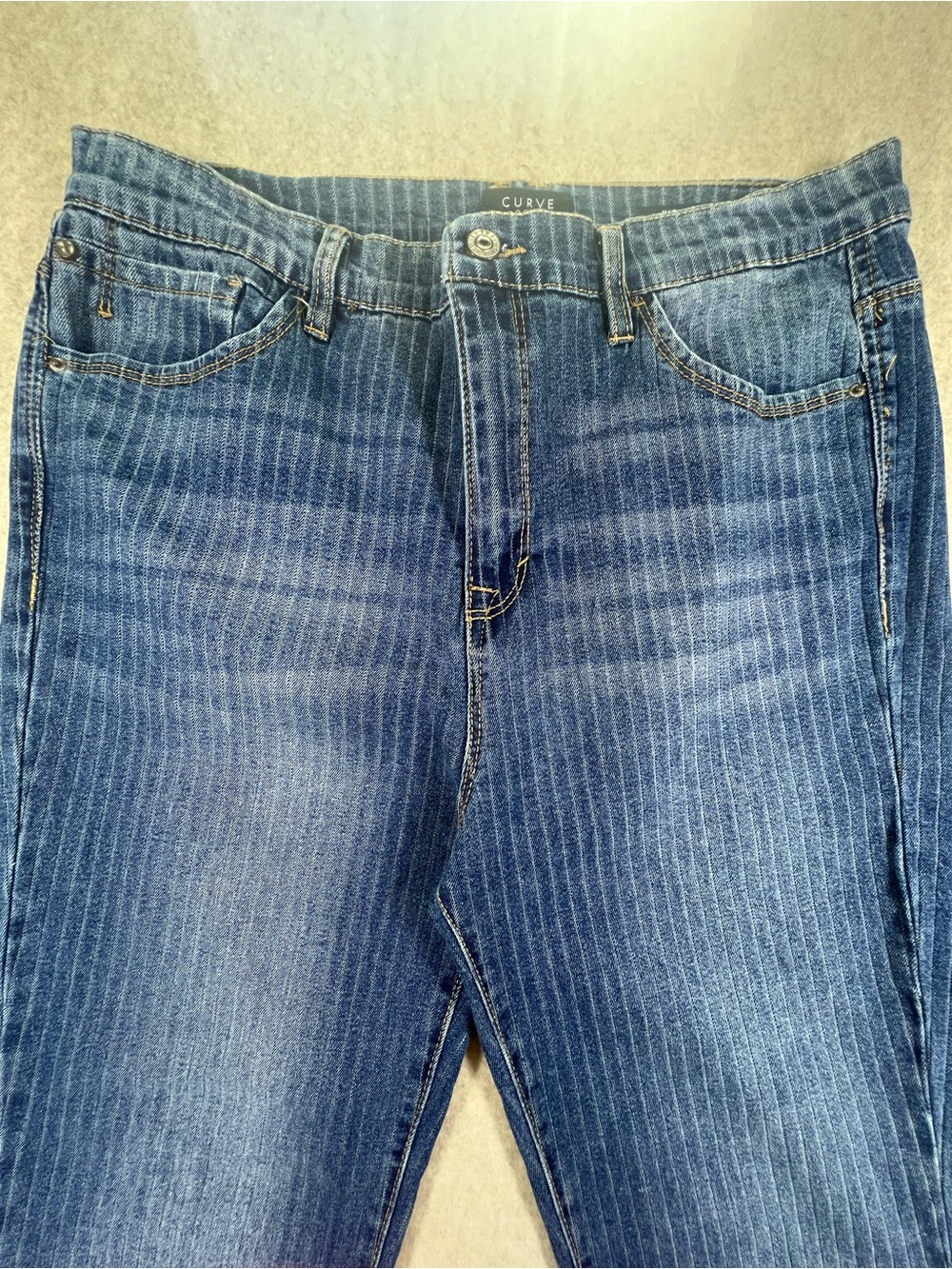 👖💙Curve Appeal High Rise Essential Skinny Pinstripe Jeans Size 12/31👖💙 - Picture 8 of 12